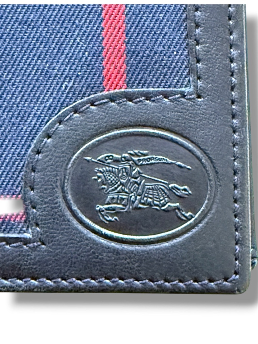 Burberry Blue Plaid Leather-Trim Wallet - Picture 2 of 7